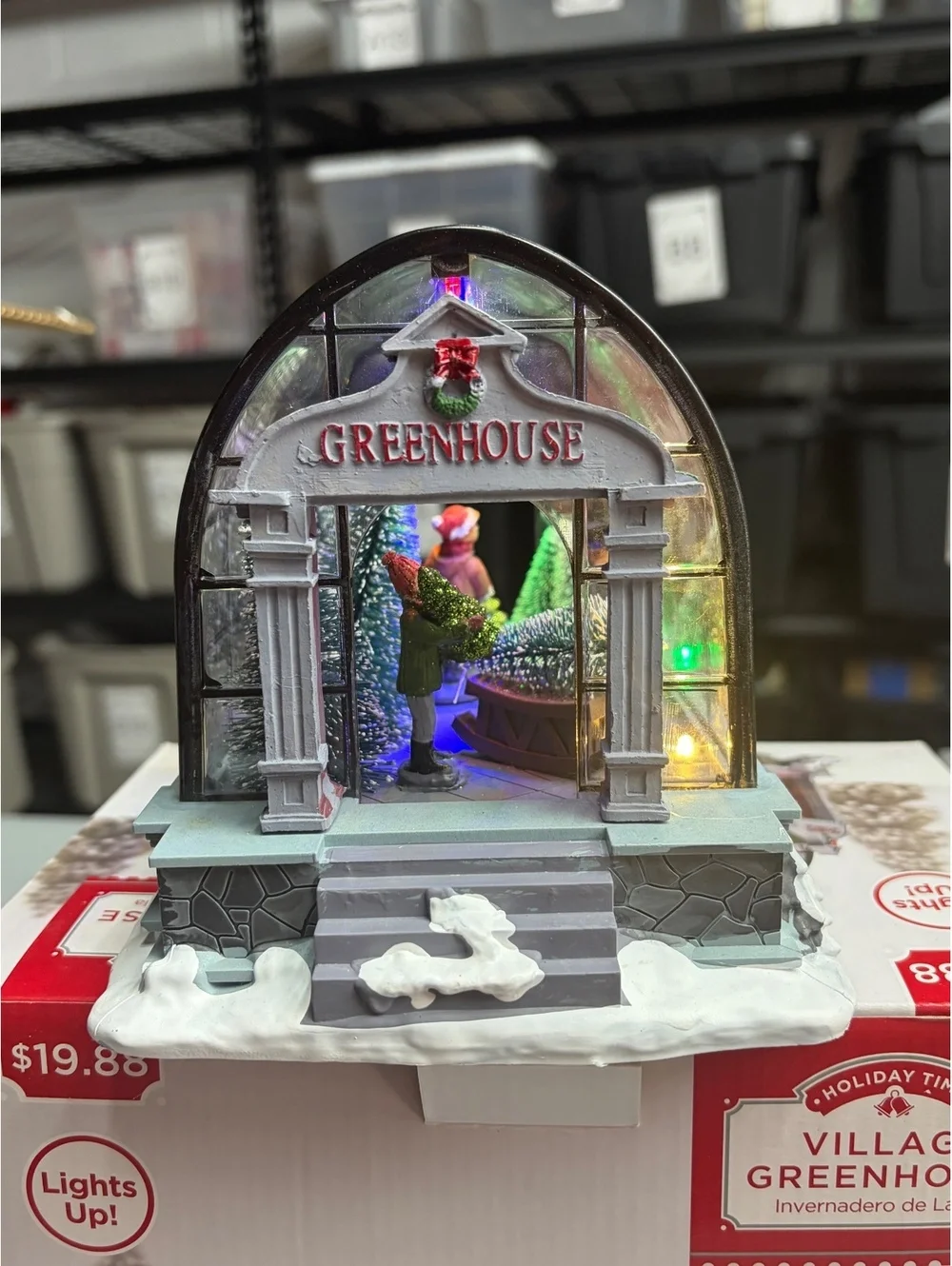 Holiday Time Village Greenhouse Lights Up Original Box Collectible